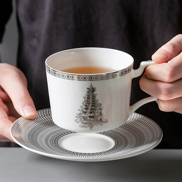Winter Lodge Bone China 5‑Piece Tea Set for Two – Essential Teapot & Cup Set