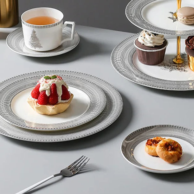 Winter Lodge Bone China 5‑Piece Tea Set for Two – Essential Teapot & Cup Set