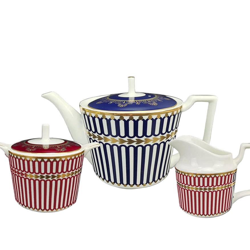 Regency Stripe Bone China Tea Set for One – Teapot & Cup Set