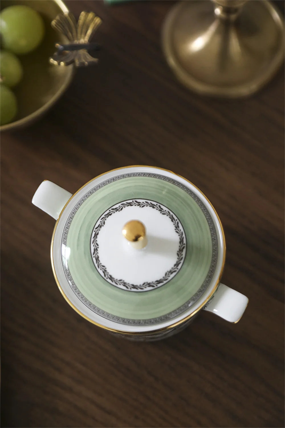 Woodland Toile Bone China 5‑Piece Tea Set for Two – Essential Teapot & Cup Set