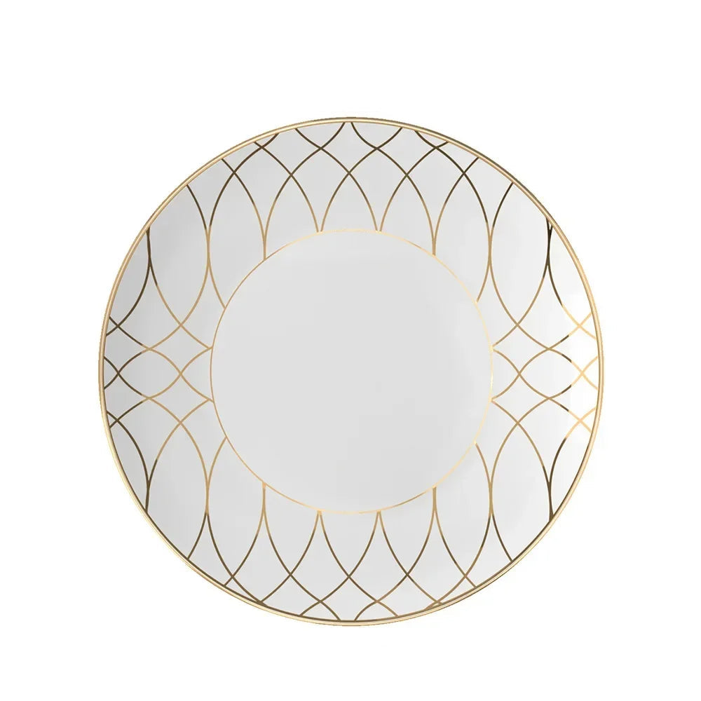 Luxe Ivory Lattice Bone China Geometric 5‑Piece Tea Set for Two – Essential Teapot & Cup Set