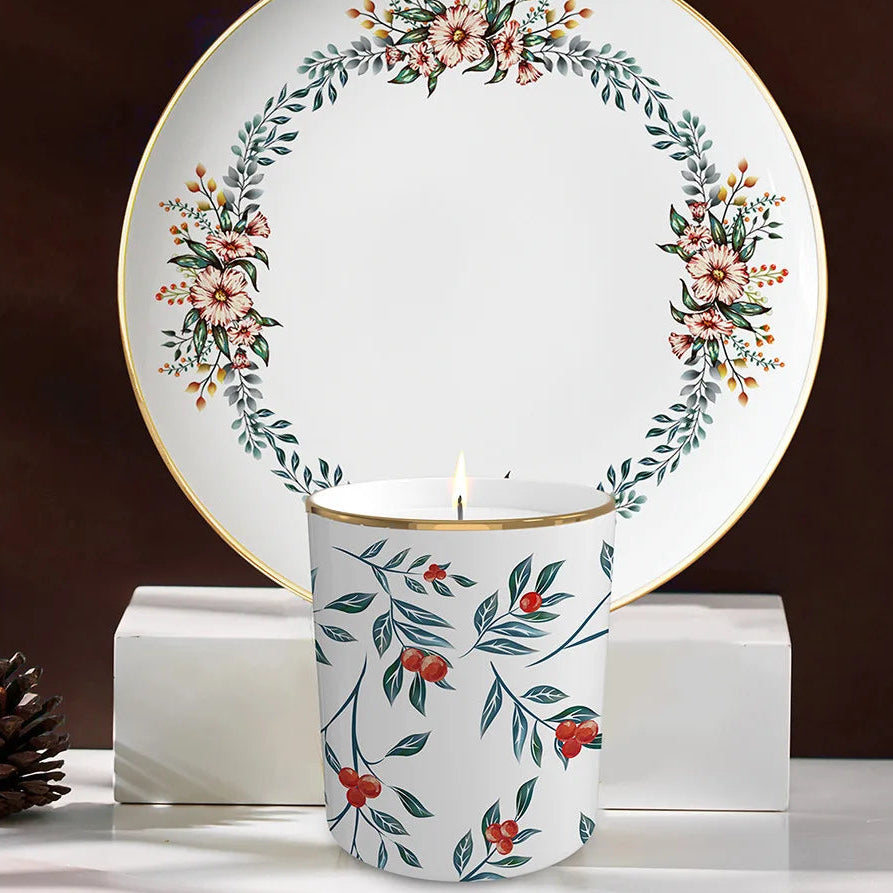 Verdant Garden Bone China 5‑Piece Tea Set for Two – Essential Teapot & Cup Set