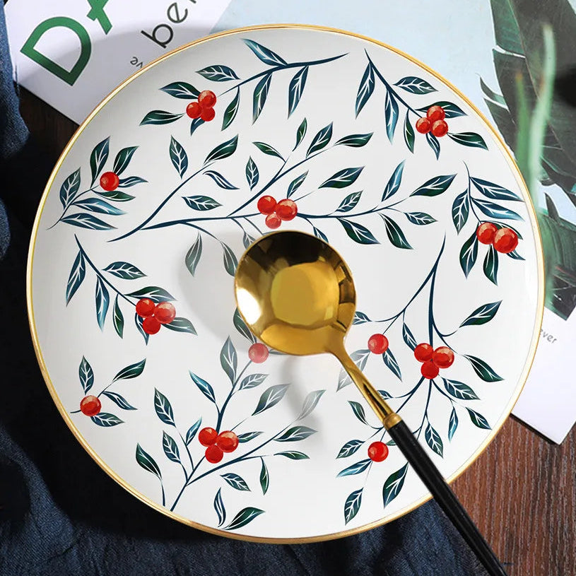 Verdant Garden Bone China 5‑Piece Tea Set for Two – Essential Teapot & Cup Set
