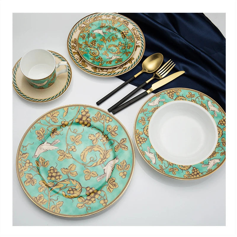 Canopy Aviary Bone China Tea Set for One – Cup Set & Plates