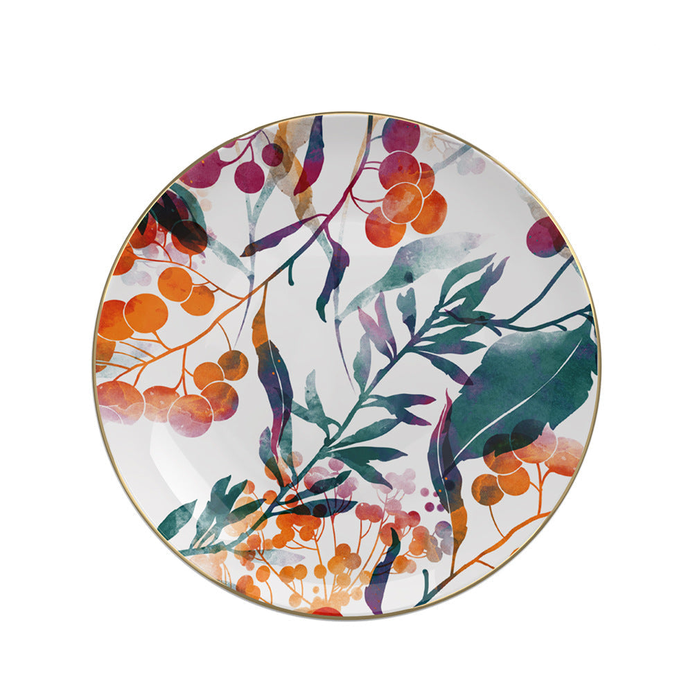Sienna Botanicals Bone China Artistic Floral 15‑Piece Tea Set for Two – Hosting Set