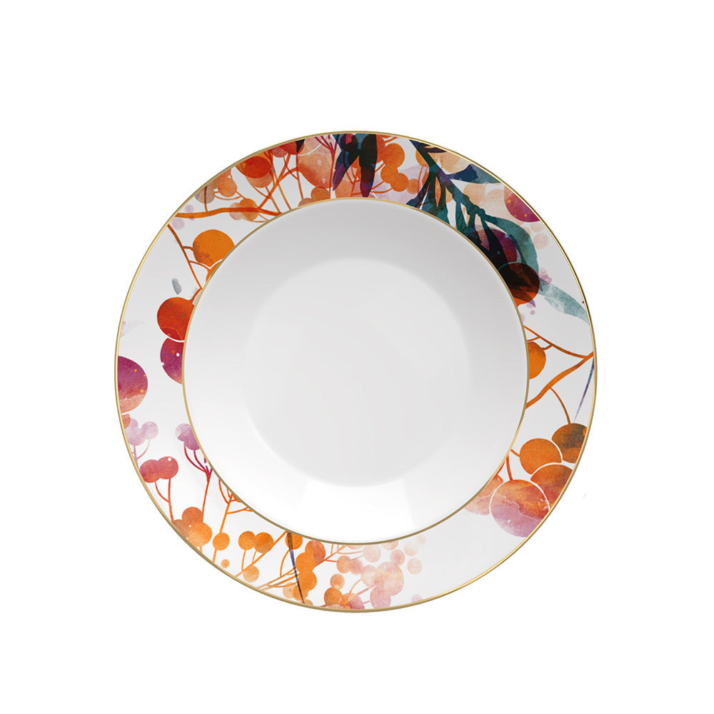 Sienna Botanicals Bone China Artistic Floral 15‑Piece Tea Set for Two – Hosting Set