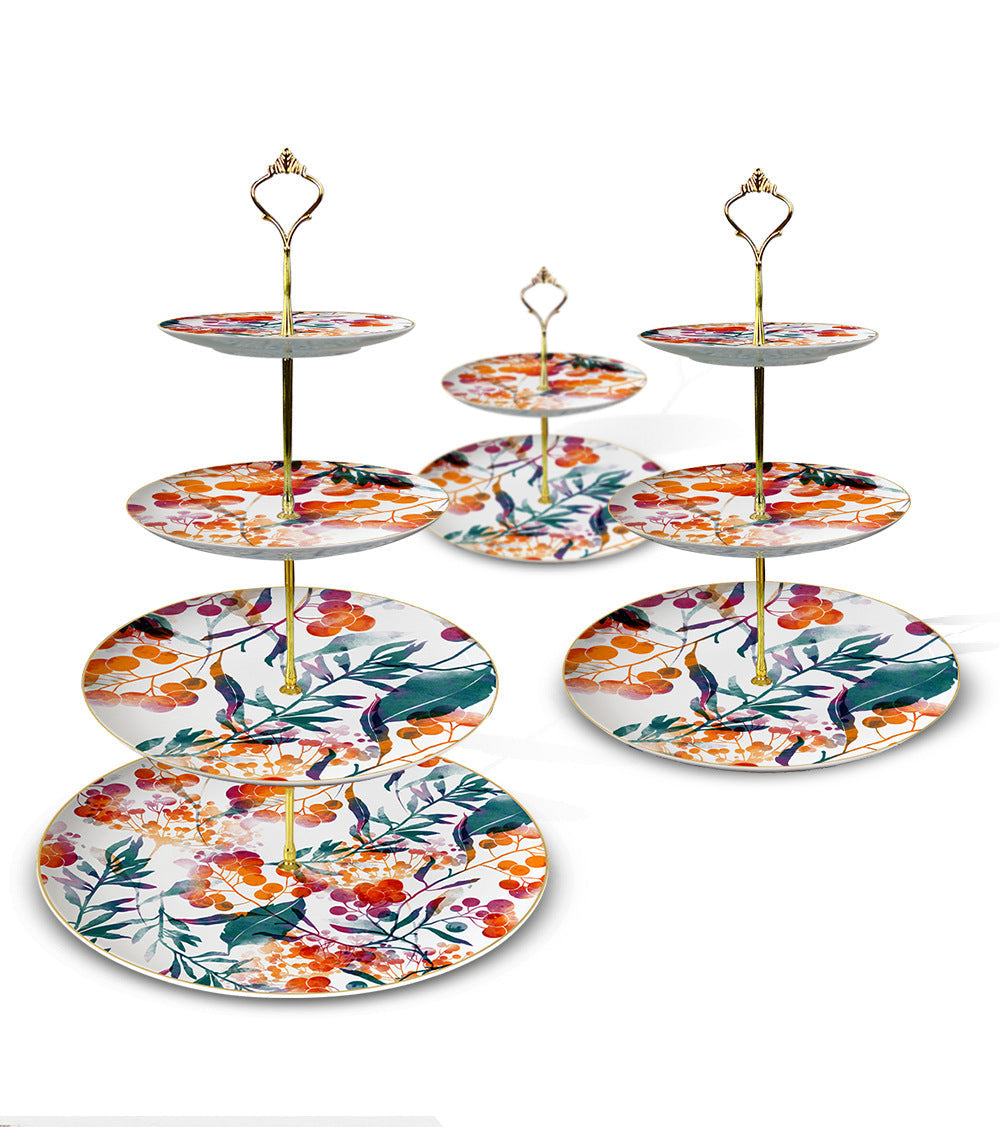 Sienna Botanicals Bone China Artistic Floral 15‑Piece Tea Set for Two – Hosting Set