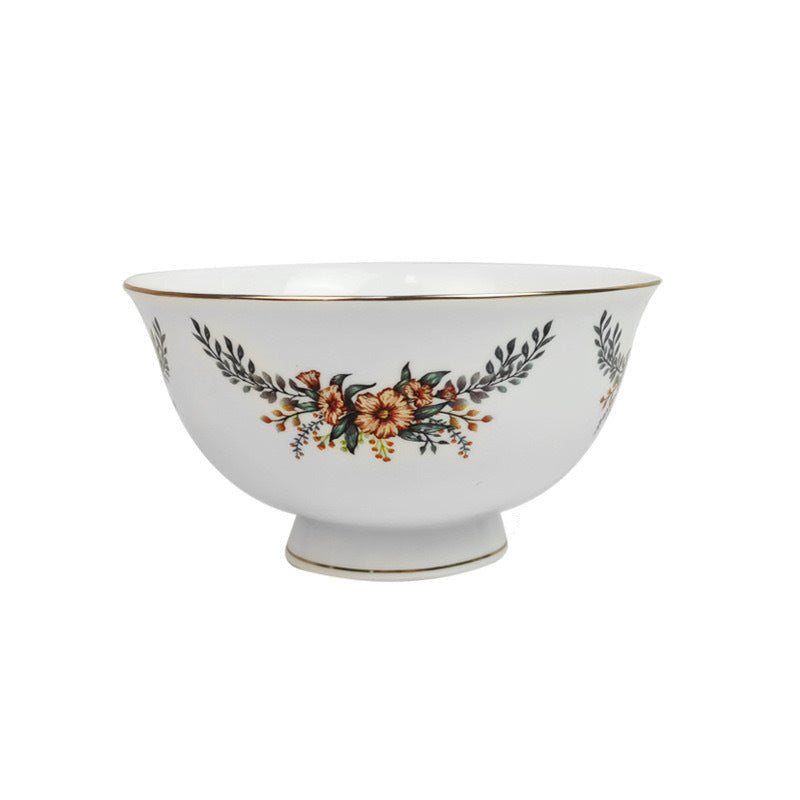 Verdant Garden Fine Bone China 4.5‑Inch Bowl 4.5 inch Bowl Floral Wreath