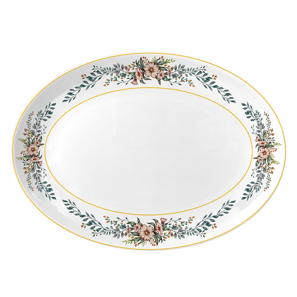 Verdant Garden Fine Bone China Oval Plate Oval Plate