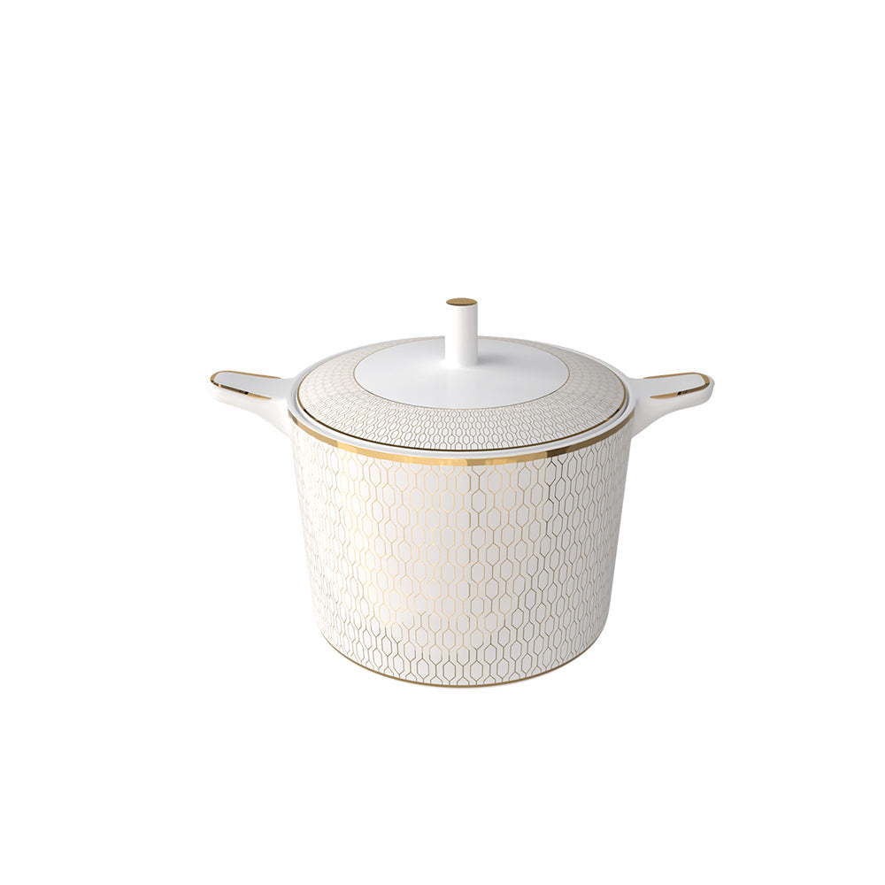Nouvelle Or Lys Bone China 5‑Piece Tea Set for Two – Essential Teapot & Cup Set