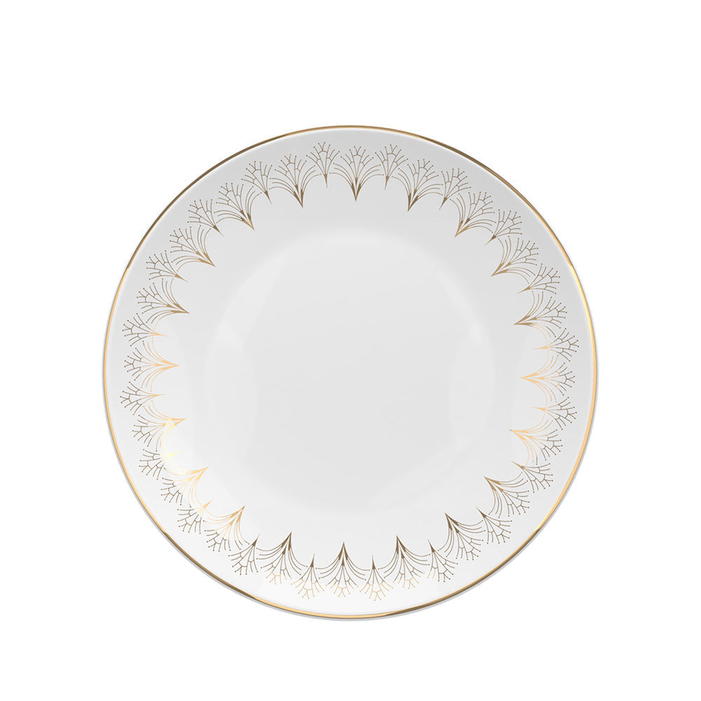 Lumière Arc Fine Bone China Gold Art Deco 12.5-inch Oval Plate