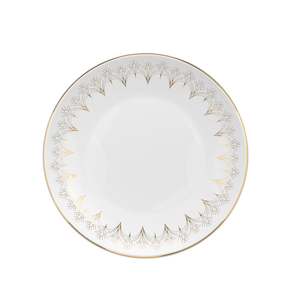 Lumière Arc Fine Bone China Gold Art Deco 12.5-inch Oval Plate