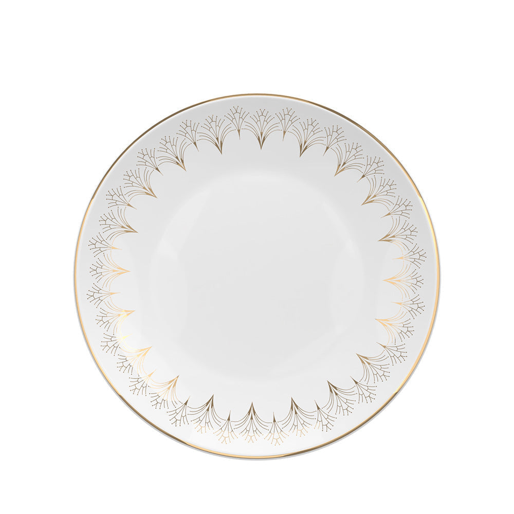Lumière Arc Fine Bone China Gold Art Deco 12.5-inch Oval Plate