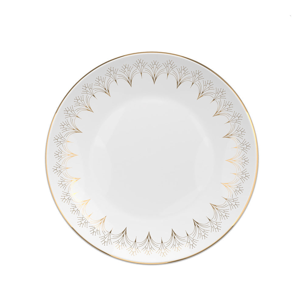 Lumière Arc Fine Bone China Gold Art Deco 12.5-inch Oval Plate