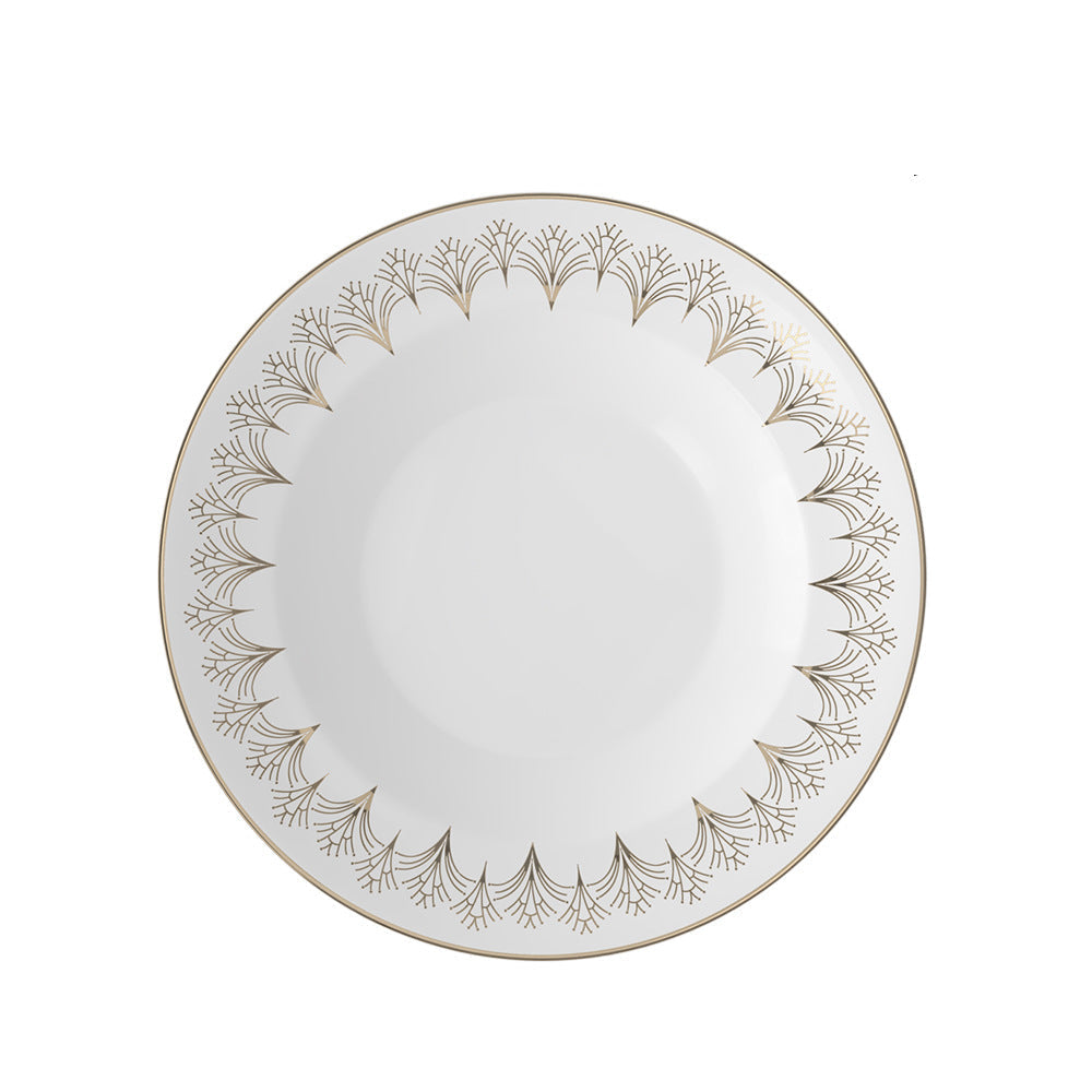 Lumière Arc Fine Bone China Gold Art Deco 12.5-inch Oval Plate