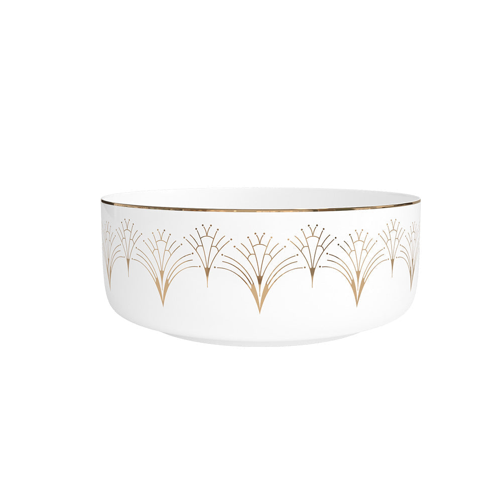 Lumière Arc Fine Bone China Gold Art Deco 12.5-inch Oval Plate