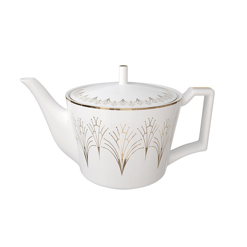 Lumière Arc Fine Bone China Gold Art Deco 12.5-inch Oval Plate