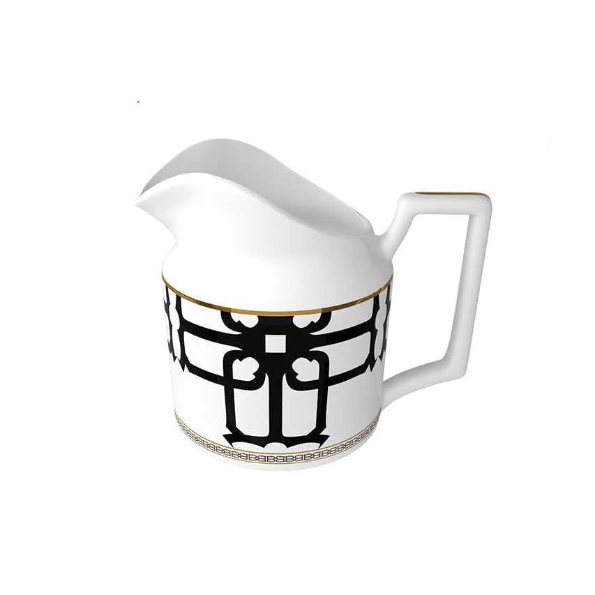 Noir Lattice Bone China 15‑Piece Geometric Black Tea Set for Two – Hosting Set