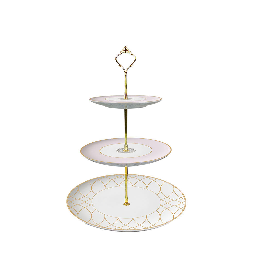 Luxe Ivory Lattice Bone China Geometric 5‑Piece Tea Set for Two – Essential Teapot & Cup Set