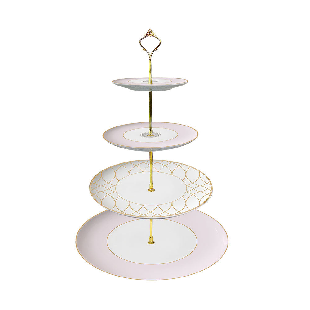 Luxe Ivory Lattice Bone China Geometric 5‑Piece Tea Set for Two – Essential Teapot & Cup Set