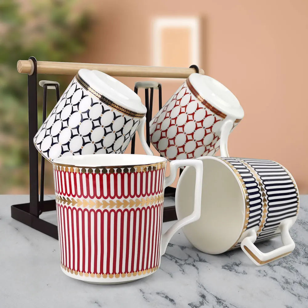 Regency Stripe Bone China Tea Set for One – Teapot & Cup Set