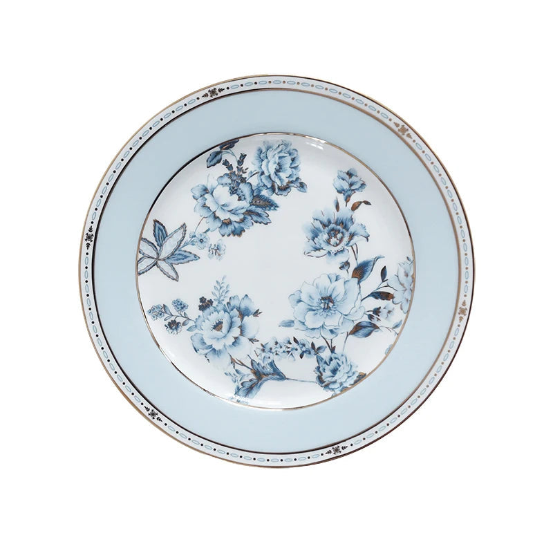 Moonlit Florals Bone China 5‑Piece Tea Set for Two – Essential Teapot & Cup Set