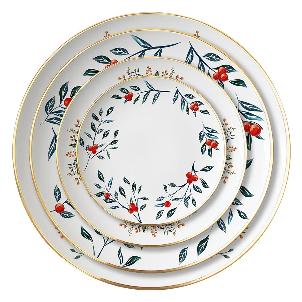Verdant Garden Bone China 5‑Piece Tea Set for Two – Essential Teapot & Cup Set