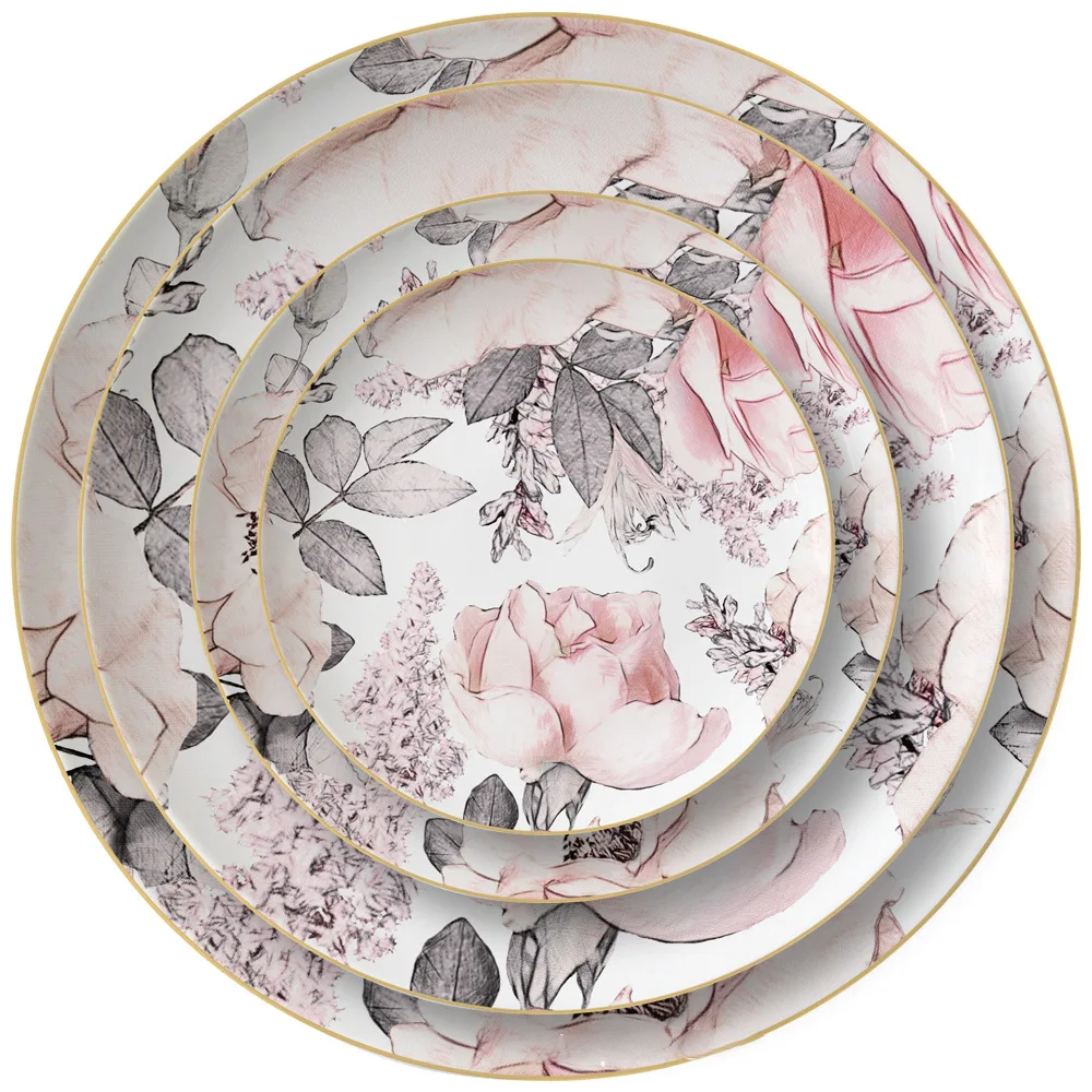 Blush Reverie Fine Bone China Floral 6‑Inch Cereal Bowl