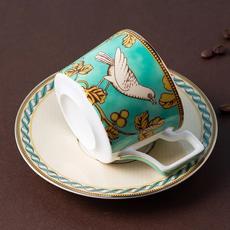 Canopy Aviary Bone China Tea Set for One – Cup Set & Plates