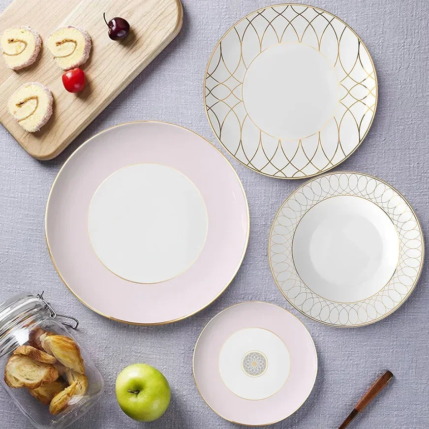 Luxe Ivory Lattice Bone China Geometric 5‑Piece Tea Set for Two – Essential Teapot & Cup Set