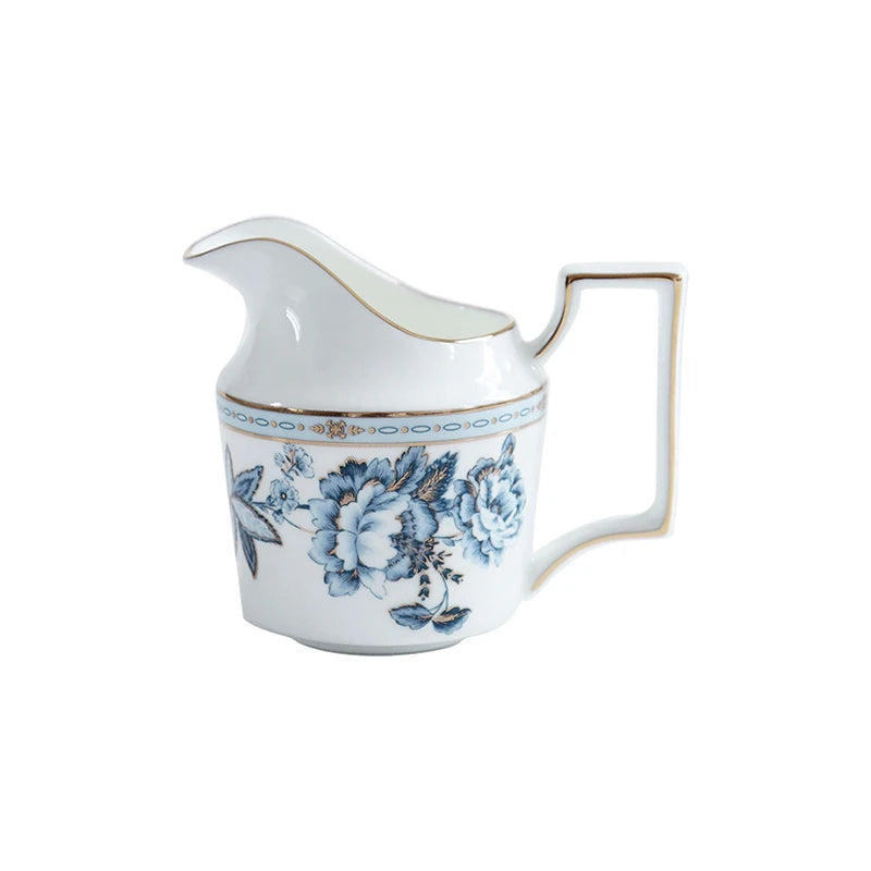 Moonlit Florals Bone China 5‑Piece Tea Set for Two – Essential Teapot & Cup Set