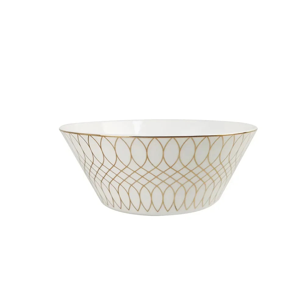 Luxe Ivory Lattice Bone China Geometric 5‑Piece Tea Set for Two – Essential Teapot & Cup Set