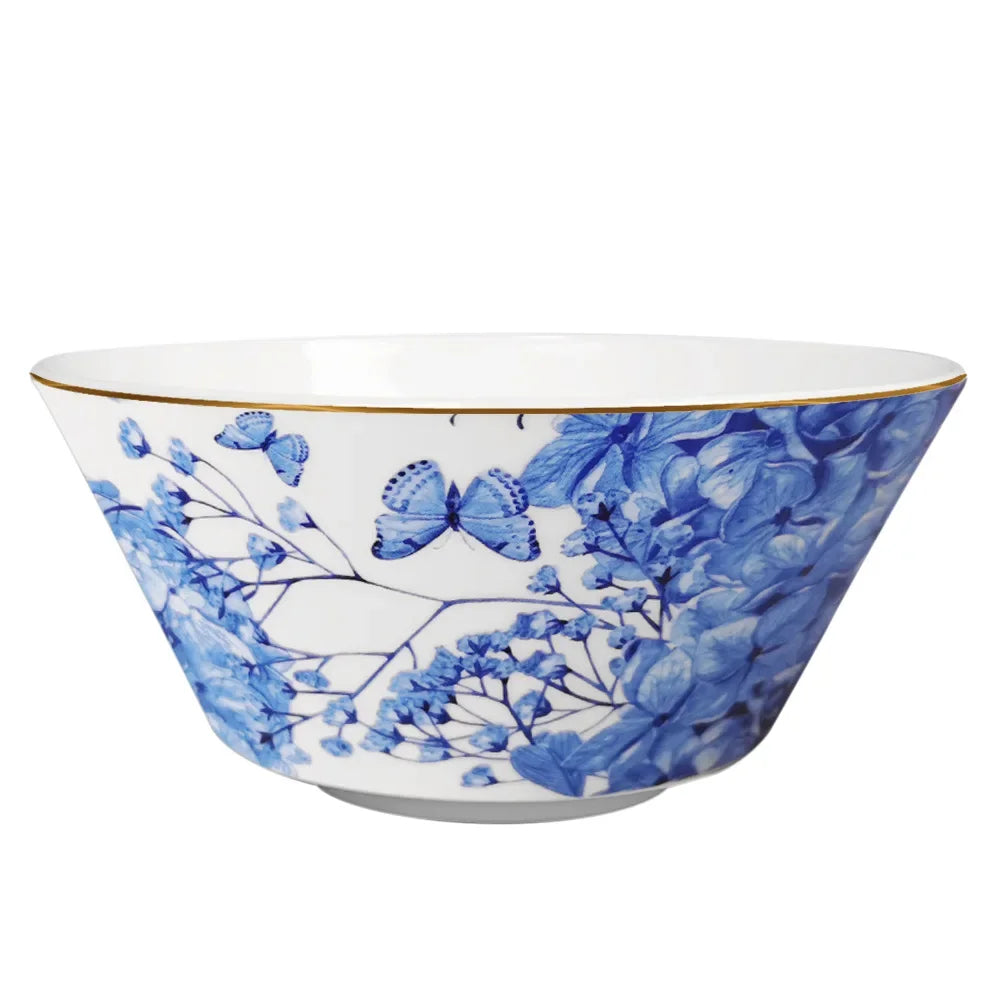Azure Bloom Fine Bone China Dinner Plate Set