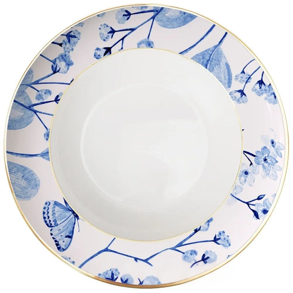 Azure Bloom Fine Bone China Dinner Plate Set