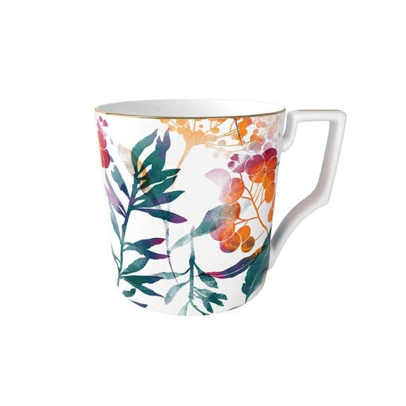 Sienna Botanicals Bone China Artistic Floral 15‑Piece Tea Set for Two – Hosting Set