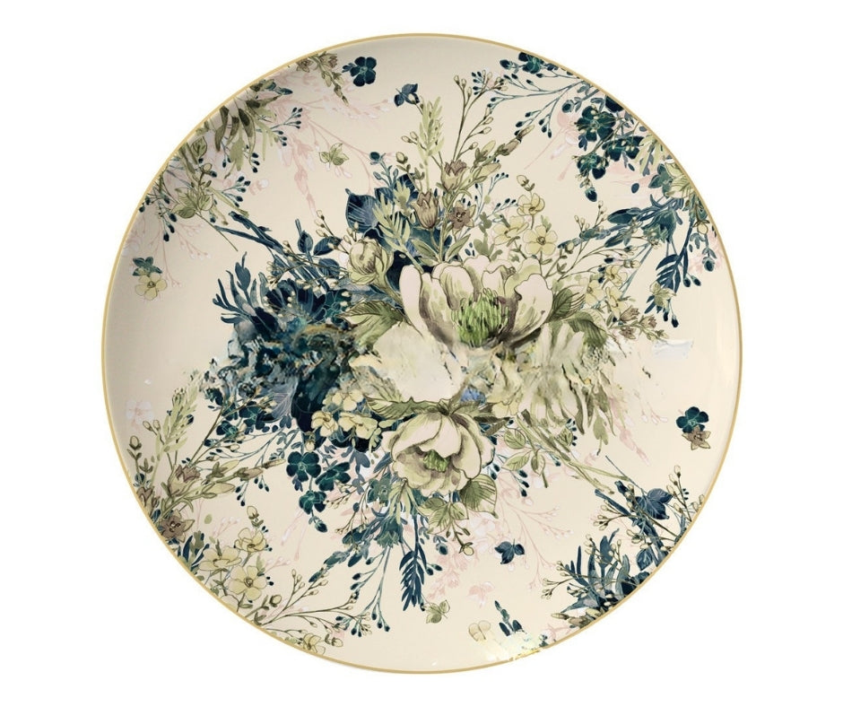 Elysian Garden Fine Bone China Four‑Tier Dessert Stand