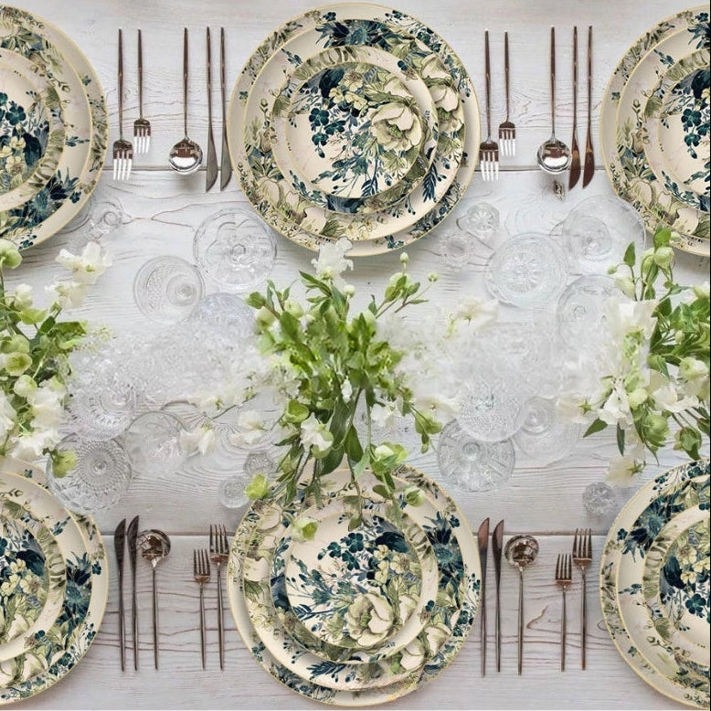 Elysian Garden Fine Bone China Four‑Tier Dessert Stand