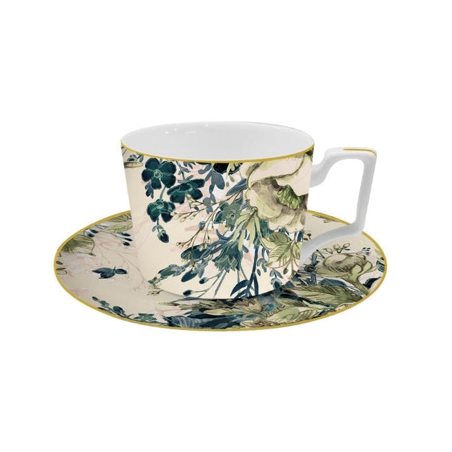 Elysian Garden Fine Bone China Four‑Tier Dessert Stand