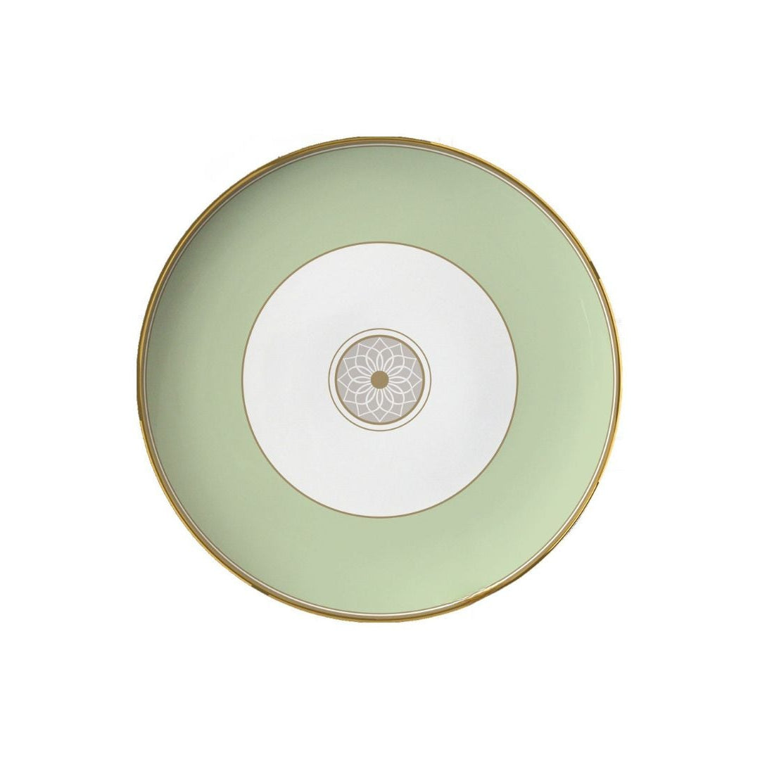 Luxe Ivory Lattice Fine Bone China Geometric 8‑Inch Dessert Plate 8 inch Plate Green
