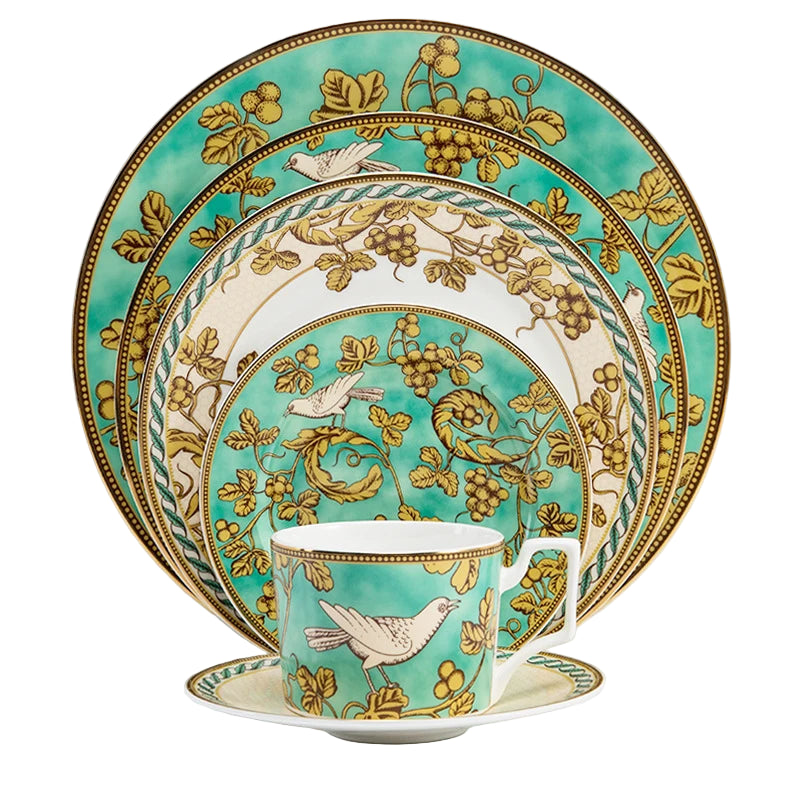 Canopy Aviary Bone China Tea Set for One – Cup Set & Plates