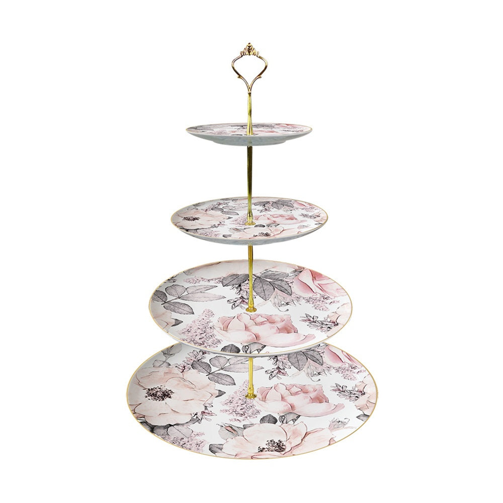 Blush Reverie Four‑Tier Dessert Stand